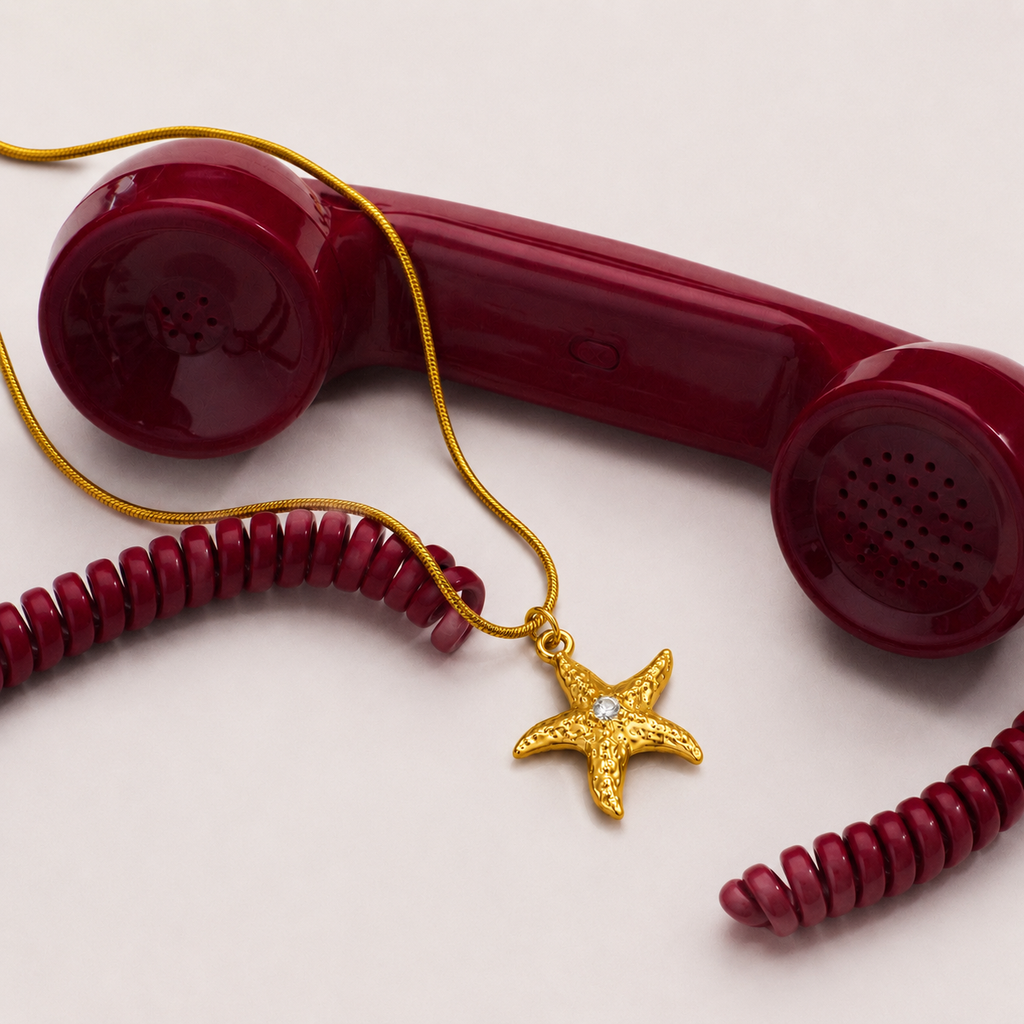 Golden Starfish Pendant Necklace