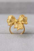 Textured Bow Knot Ring – Gold-Plated Stainless Steel