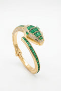 Serpente Emerald Green Crystal Secret Bangle Watch – Stainless Steel