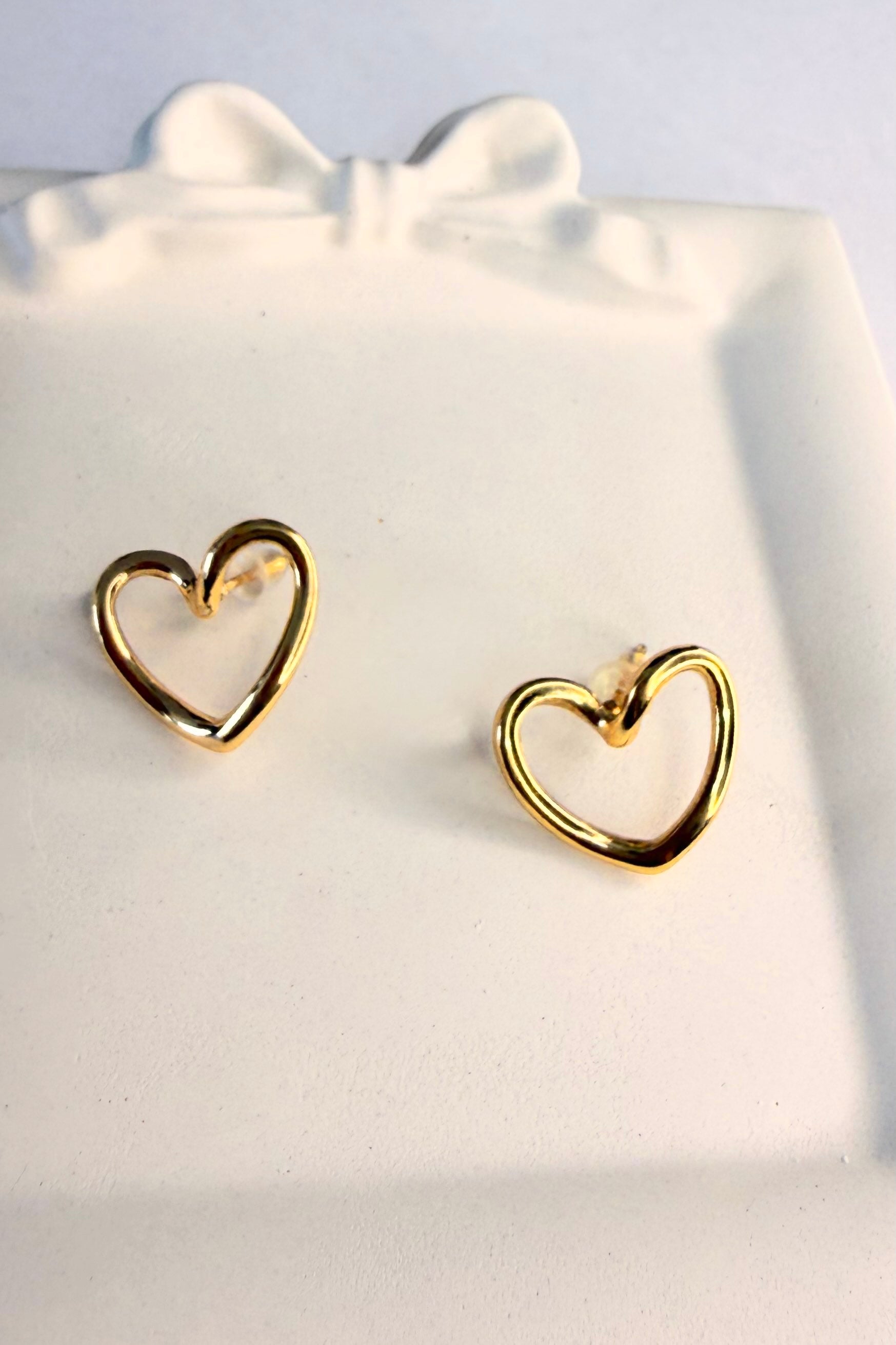 Open Heart Stud Earrings