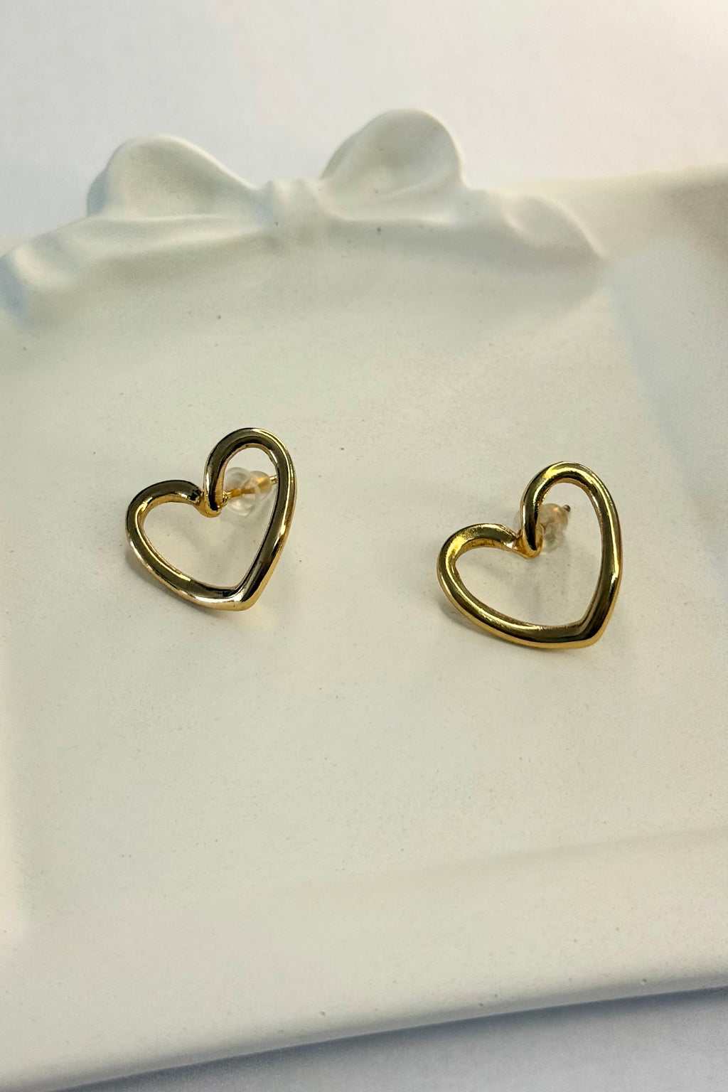 Open Heart Stud Earrings