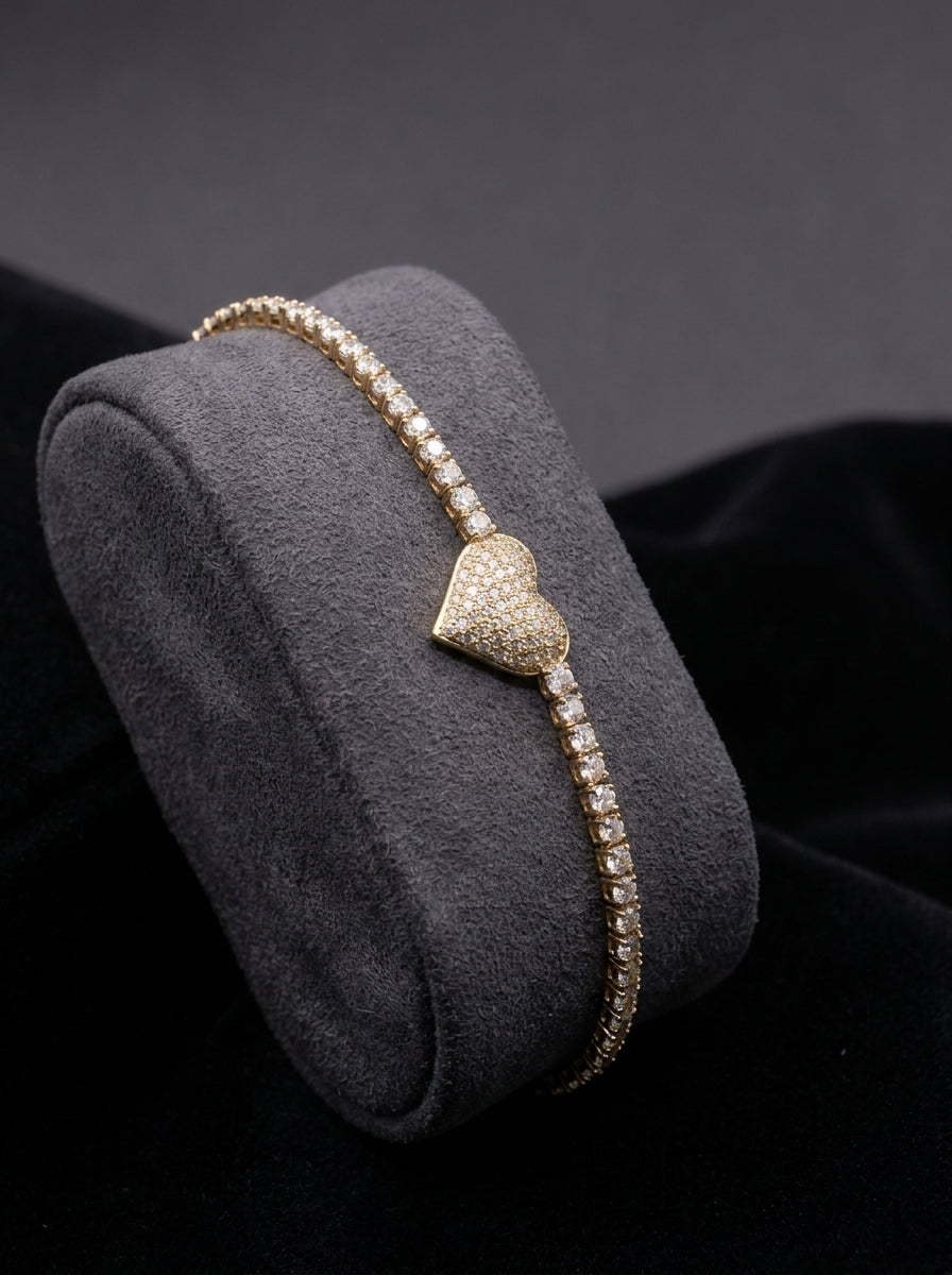 Pavé Heart Tennis Bracelet