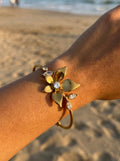 24K Gold Plated Floral Cuff Bracelet